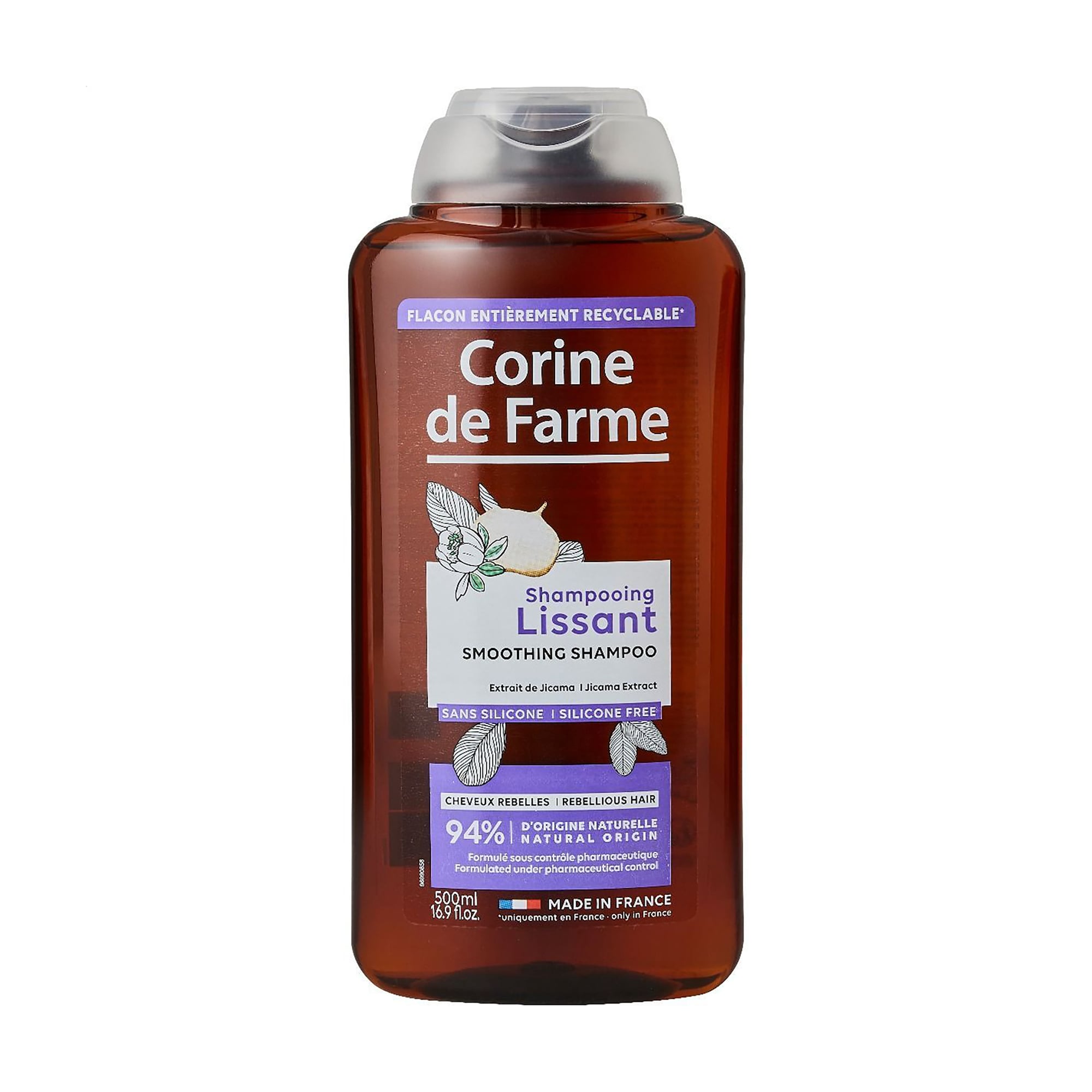 Шампунь для волосся Corine de Farme Smoothing Shampoo з ектрактом хіками, 500 мл