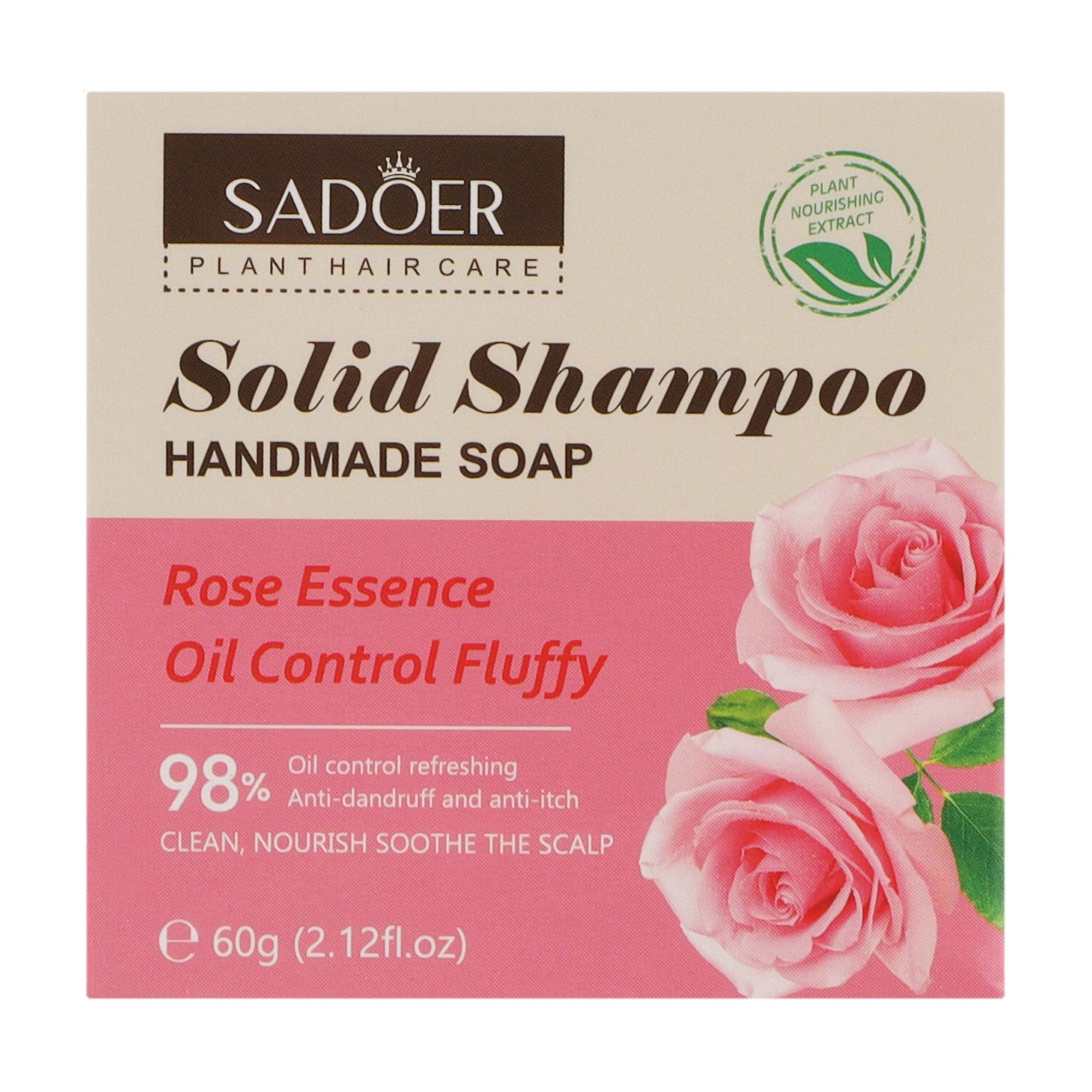 Твердий шампунь для волосся Sadoer Rose Essence Oil Control Fluffy Solid Shampoo, 60 г
